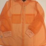Alfani Peachy Sunrise Sheer Button Down Blouse Sz 1X Photo 8