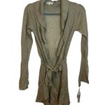 Nwt Twiggy Tan Ruffle Belted Cardigan Photo 0