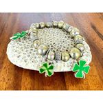 Vintage Four Leaf Clovers Stretch Bracelet St Patrick's Day Parade Party… Photo 2