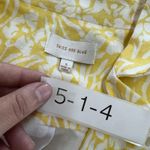 Skies Are Blue  Blazer Womens Small‎ Yellow Linen Blend Lightweight Floral Jacket Photo 2