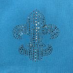 Quacker Factory NWT 2X Blue - Fleur De Lis Embellished Waffle Knit Vest Jacket Photo 4