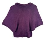 Zoe D. Purple Wine Plum Half Sleeve Button Front Knit Sweater Poncho Size M Size M Photo 1