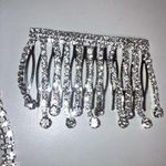 Claire's Beautiful Sparkly Crystal Formal Statement Necklace, Earrings & Hairpin Silver Photo 3
