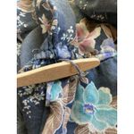 Vintage Dress S Boho Babydoll Cottage Romantic Prairie Floral Tiered Midi Sheer Blue Photo 9