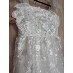 Lulus NWT  Classic Romance White 3D Floral Applique Tie-Strap Mini Dress Size XL Photo 3