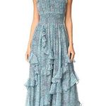 Rebecca Taylor Silk Blend High-Smocked Floral Fil Coupé Midi Dress Blush Pink 2 Photo 13