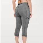 Lululemon  Speed Up Crop 21" Leggings in Heathered‎ Black Gray Size 6 Photo 1