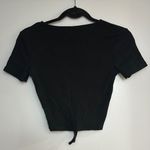 ZARA MOVING SALE  Black Crop Front Ruched T-Shirt Photo 5