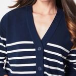 Spanx AirEssentials Striped Cardigan in Midnight Navy and Porcelain NWT Photo 1