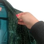 Show Me Your Mumu NEW NWT  Oversized Longline Sequin Dance Blazer Dark Green Photo 3