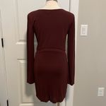 T by Alexander Wang burgundy knit dress with mesh cutouts sz L Size L Photo 1