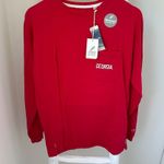 Georgia Red Long Sleeve Crew Neck Pocket Tee Shirt Size Small Photo 11