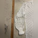 None White Eyelet Crochet Knit Sweater - Boho Chic Photo 2