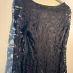 Scobe Black Asymmetrical Embellished 3/4 Sleeve Lace Blouse SZ S Petite Lingerie Y2K Photo 6