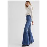 We The Free Women's Just Float On Flare Jeans 27 High Rise Raw Hem Boho Festival Photo 3