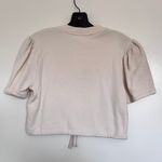 Lovers + Friends  Tasha Tee Shirt Off White French Terry Crop Top Size Small Photo 4