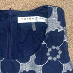 Trina Turk Trina Turk Alana Sleeveless Tiered Midi Embroidered Floral Dress Navy Blue 12 Photo 7