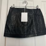 Acne Studios Low Rise Paneled 100% Leather Miniskirt In 900 Black Photo 4
