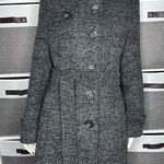 Kenneth Cole Reaction Houndstooth Wool Blend Belted Peacoat Size S/M Photo 0