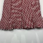 WDNY Tweed Red and White skirt with pink silk lining size 14 Photo 4