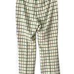 Anthropologie The Essential Cropped Flare Pants Green Cream Plaid size small Photo 4