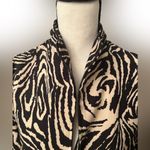 Birch Hill Animal Print Zip Up Jacket Zebra Pattern Long Sleeve Retro Y2K Style Tan Size M Photo 2