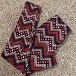 Mix & Co red zig- zag winter leggings. Size medium Photo 0