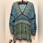 Free People Green Luna Scarf Tunic or Babydoll Dress Small Photo 1