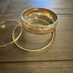 Source Unknown Set of 3‎ Bangle Bracelets Gold, Rose Gold and Silver Tone Photo 2