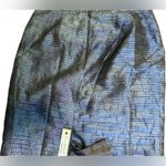 Travis Ayer Silk embroidered straight cut skirt Blue Size 12 Photo 11