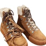 LISA VICKY Tireless V Lace Up Suede Sherpa Booties, Size US Womens 11 New in Box Photo 3