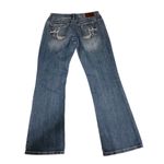 Maurice's Low Rise Jeans Size 5/6 Wide Leg Bootcut Embroidered Pockets Blue Boho Photo 1