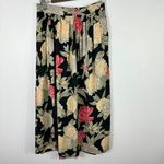 Chemisette Floral Skirt Womens 6 Vintage 70s Black Red Midi Cottagecore Boho USA Photo 0