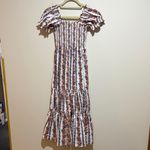 O.P.T Daphne Smocked Puff Sleeve Tiered Floral Midi Dress Size XS Cottagecore White Photo 5