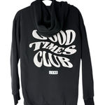 LSKD Good Times Club Hoodie Black White Graphic Pullover Women Size 3XS Photo 0