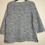 Loft  Outlet Marled Knit Tunic Blue‎ Gray White Textured Pullover Top Size M Photo 5