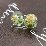 Handcrafted Dried Daisy Pressed Flower Earring Studs White Photo 9