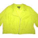 Jessica Simpson PLUS 2X 18 20 MOTO Zip JACKET Lime Green EYELET Coat Blazer Photo 0