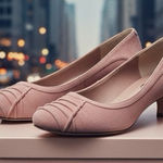 Nine West Womens size 8 light pink suede heels Photo 0