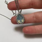 Givenchy Crystal Tear Drop  / Silver Tone Metal Necklace Photo 7