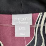 Chicos Travelers Kimono Jacket L/XL Deep Chianti Purple Floral Open Front NWT Red Size L Photo 1