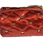 Juicy Couture Y2K Vintage  Red Glitter Heart Embellished Quilted Crossbody Purse Photo 6