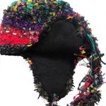 Steve Madden NWOT Cozy Black Multi Colored PomPom Winter Hat Photo 3