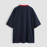 Cider 🆕  Oversized Blokecore Patchy Collar Short Sleeve Polo Shirt Photo 2