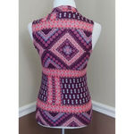 Modcloth Burgundy Floral Tie Neck Retro Sleeveless Top Coquette Boho Pin Up Mod Photo 2