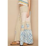 POL Drawstring Star Patch Contrast Wide Leg Pants Photo 1