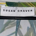 Susan Graver   Wo size XL Green and White Leaf Pattern Dress Pockets soft FLOWY Photo 2