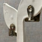 Vintage Silver Tone Blue Opal Stone Leaf Design Clip On Earrings Photo 5