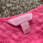 Lilly Pulitzer  bright pink textured tank top size L Photo 5
