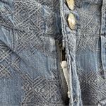 Johnny Was  Zuma Embroidered Cargo Denim High Rise‎ Lyocell Shorts Size 2 Photo 2